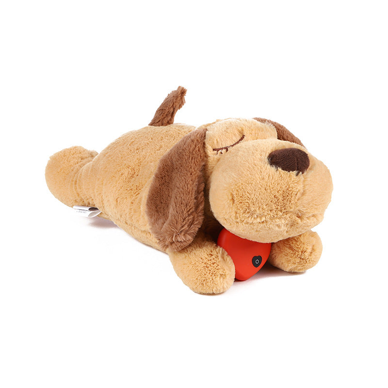 Brown Pawshé HeartNest plush toy with heart-shaped heartbeat module