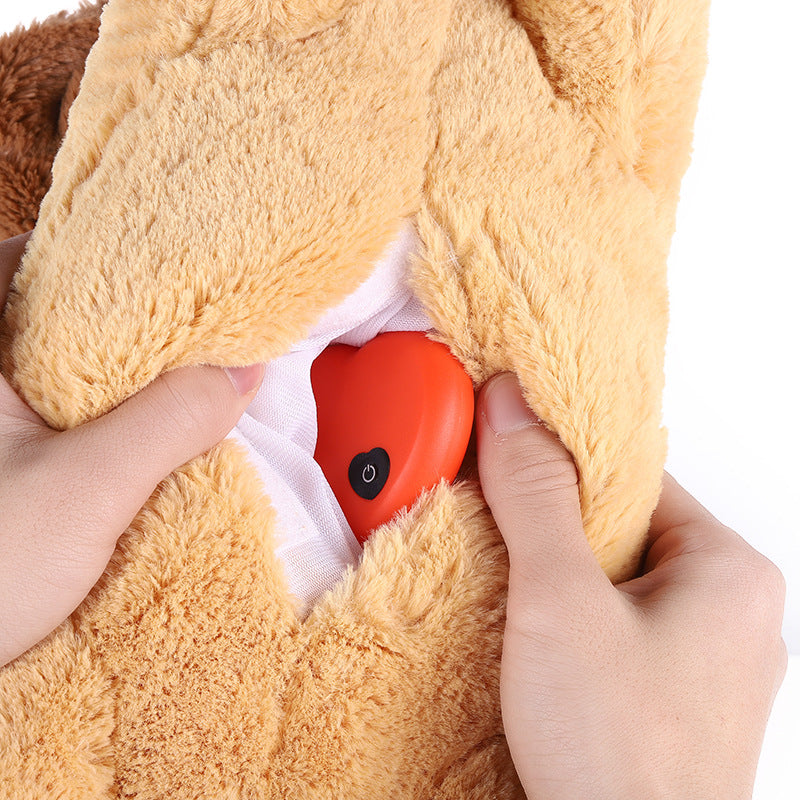 Heartbeat module inserted inside the Pawshé HeartNest plush toy