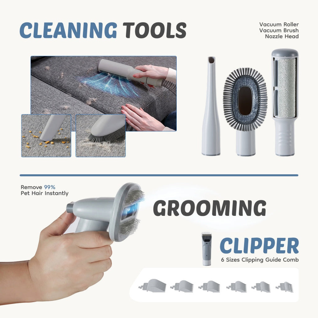 SalonAir cordless grooming clippers and guide combs
