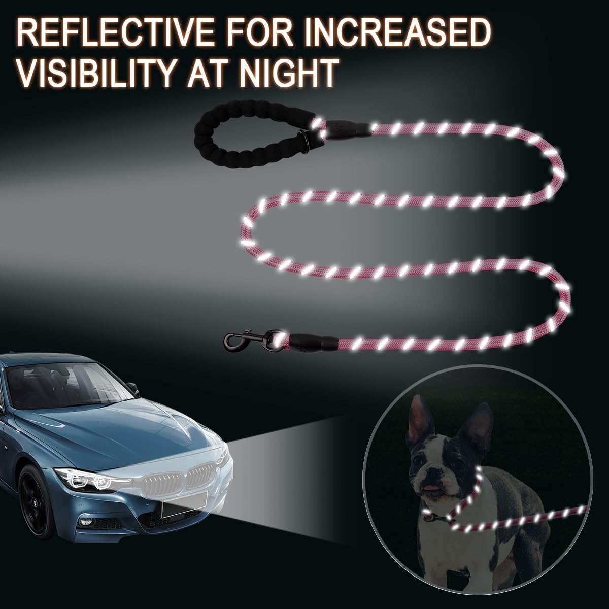 Five-foot reflective dog leash